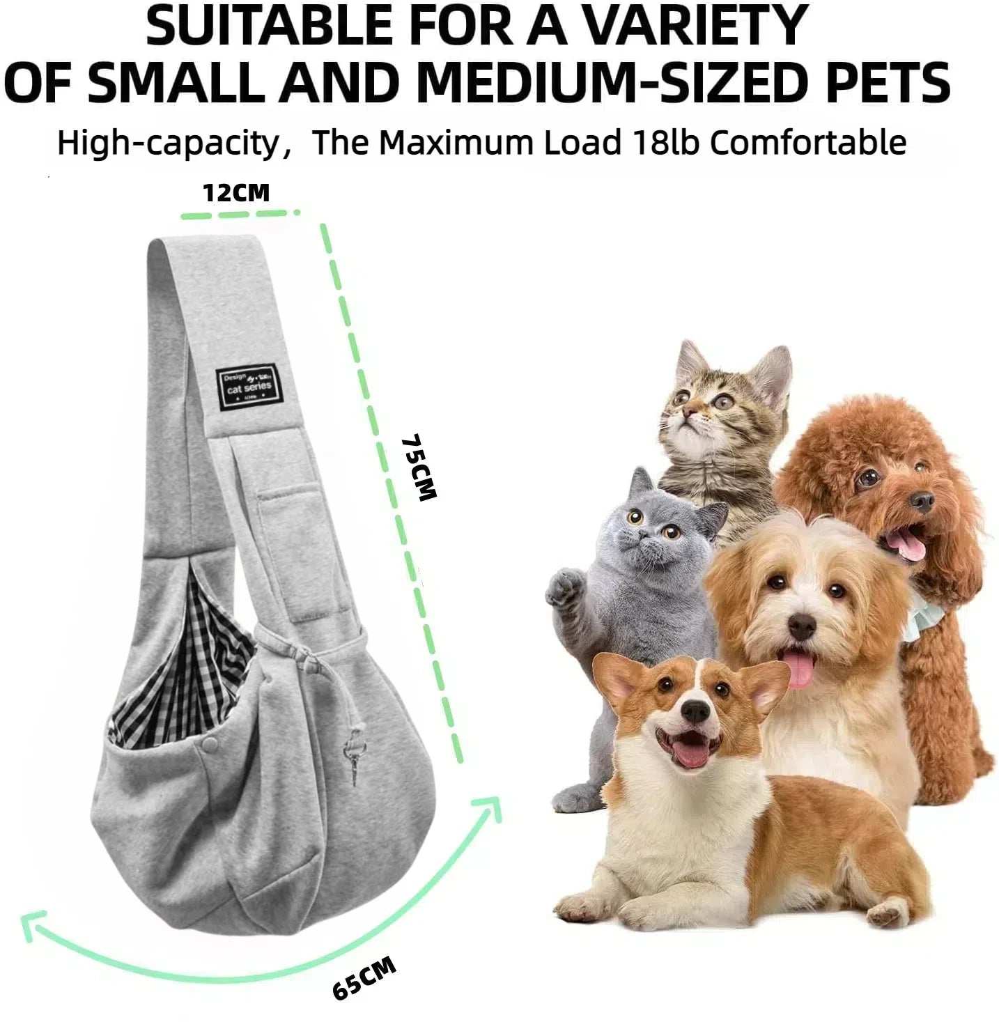 Cotton Comfortable Dog Sling Bag